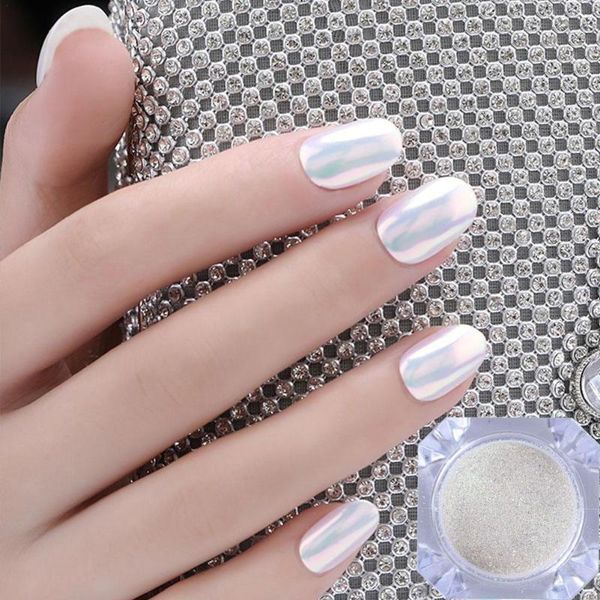 

nail glitter 1 box of neon pearl powder art mirror chrome diy shimmer gel polished dip polish decoration pigmen i7l6, Silver;gold