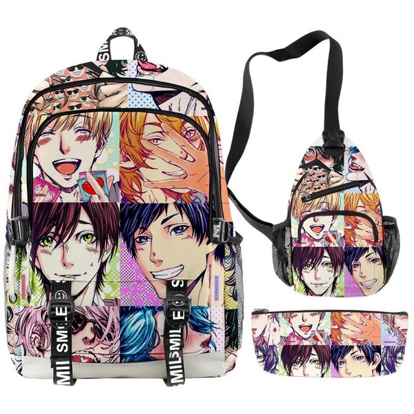 

backpack yarichin b club printing set 3 pieces boy gril fashion shoulder bags mochilas student travel crossbody bag