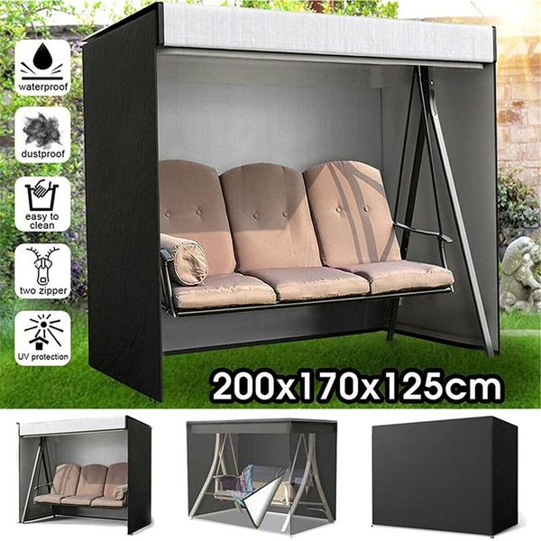 

shade outdoor swing seat dust-cover oxford fabric courtyard garden hammock patio canopy bench protector with zipper #4