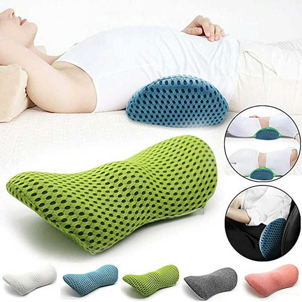 Vita Collo Alleviare Il Dolore Cuscino Traspirante Confortevole Guida per l'ufficio Dormire Supporto per la vita Cuscino Cuscino per sedia in memory foam Cuscini per auto Q0913