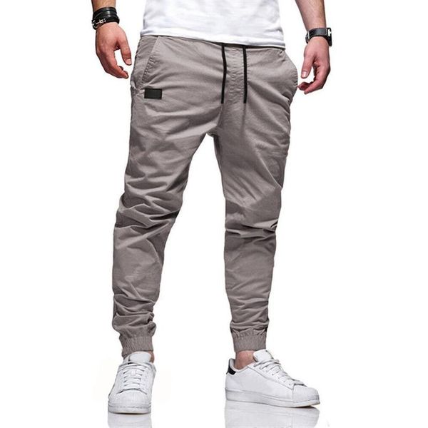 

men's pants elastic drawstring pant fashion casual plain fitness sports autumn winter outdoor joggers long trousers, Black
