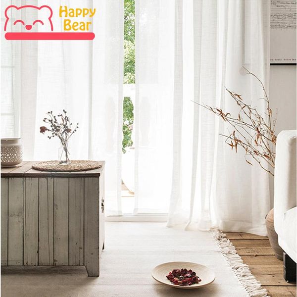 

curtain & drapes customized cotton linen window curtains semi-transparent for bedroom european home decoration living room