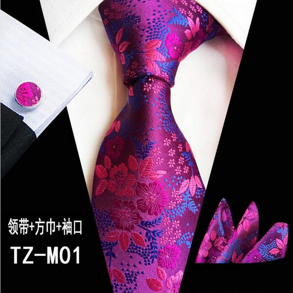 

fashion men's tie set silk 8cm green red floral plaid jacquard pocket square necktie suit business wedding handkerchief ties, Black;blue