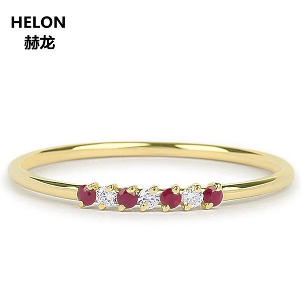 

cluster rings genuine ruby diamond wedding band solid 14k yellow gold stackable engagement women ring july birthstone rose white, Golden;silver