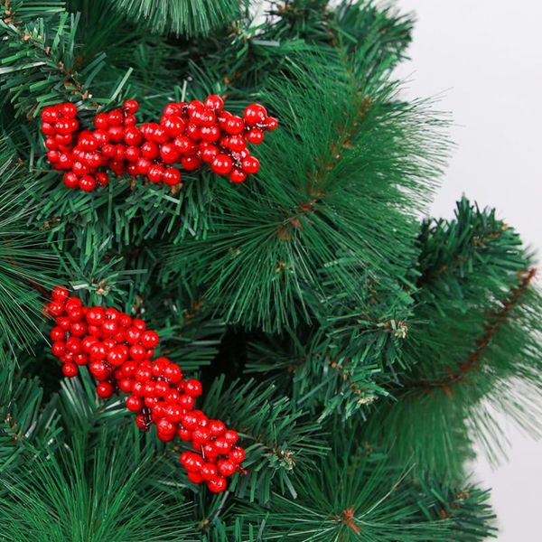 

party decoration 6pcs simulation red berries christmas tree accessories props
