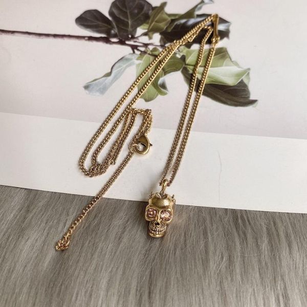 

chains 2021 summer skull necklace for women luxury vintage gold chain neck decoration girls trend jewelry accessories, Silver