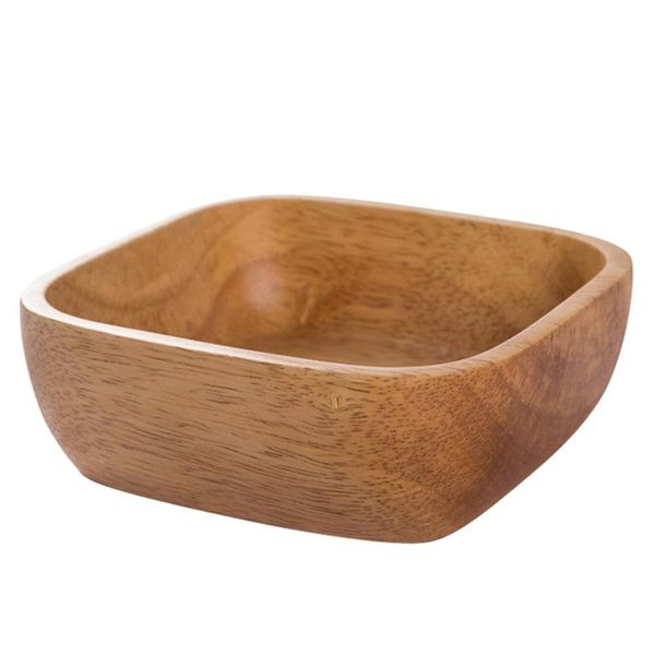 

1pc wooden bowl serving bowl simple wood dessert salad plate fruit tray