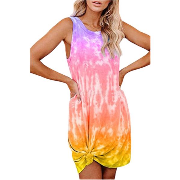 

casual dresses tie dyed short sleeve strapless round neck slim fit sweet spring autumn temperament fashion vacation beach dress, Black;gray