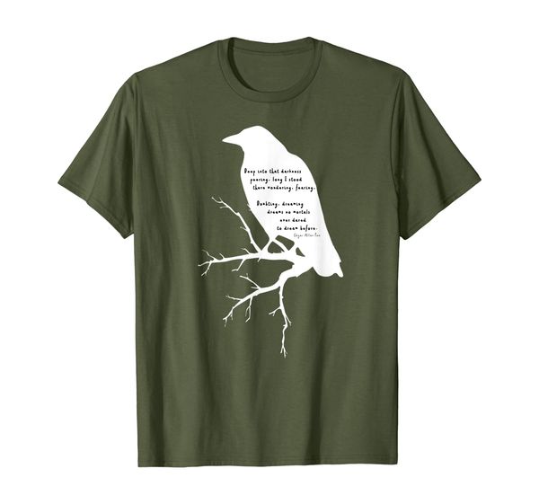 

the raven ~ edgar allan poe t-shirt, White;black