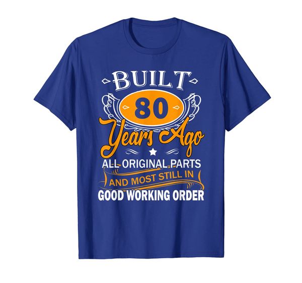 

funny 80th birthday shirts 80 years old gifts men women, White;black