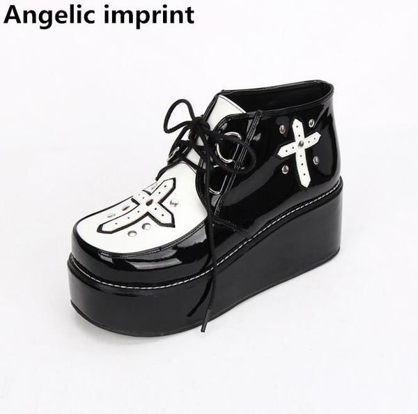 

angelic imprint woman mori girl lolita cosplay punk shoes lady high heels pumps women princess dress party shoes 6.5cm 33-47, Black
