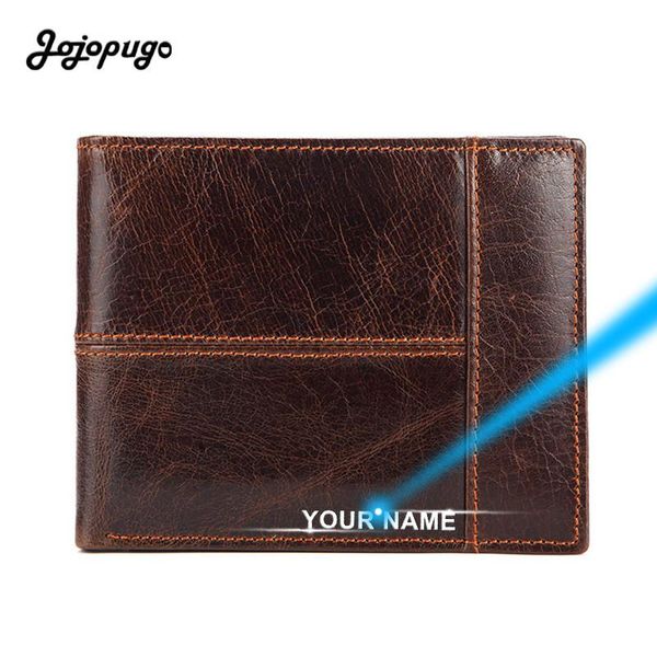 

2021 luxury men wallets genuine cowhide men's purse minimalist bifold purses & wallet laser engraving, Red;black