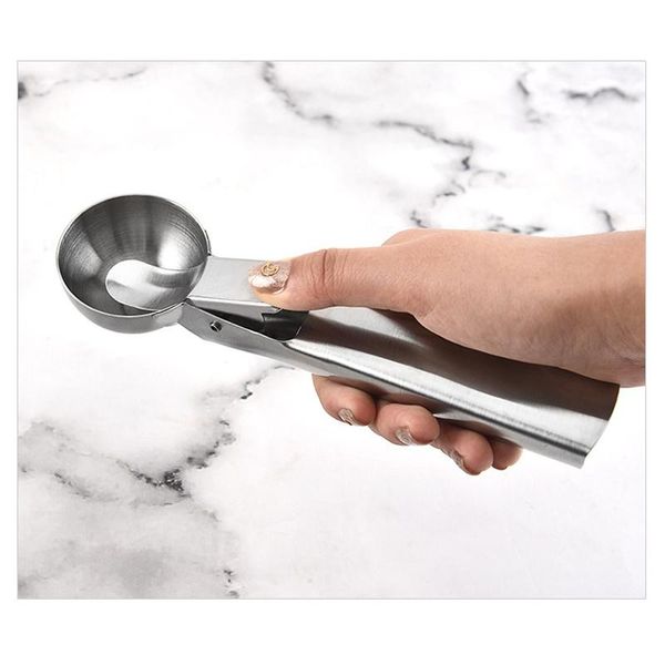 

spoons ice cream scoops stainless steel handle spoon easy to trigger kitchen gadgets accessories hks99
