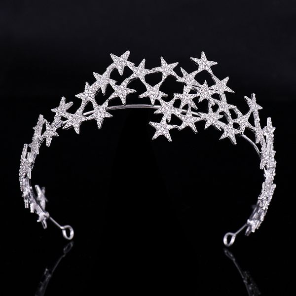 

2021 gold princess headwear chic bridal tiaras accessories stunning crystals pearls wedding tiaras and crowns 12176, Slivery;golden
