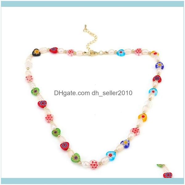 

necklaces & pendants jewelrylifefontier bohemian handmade beads pearls chain choker necklace for girls glass colorful stone statement jewelr, Golden;silver