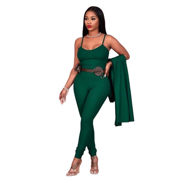 

fashion casual jumpsuit jacket solid color women s two-piece suit street hipster long-sleeved(the logistics price pls contact us), White