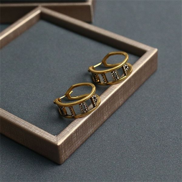 

new brass ring earrings brilliant diamonds red personality earrings female, Silver