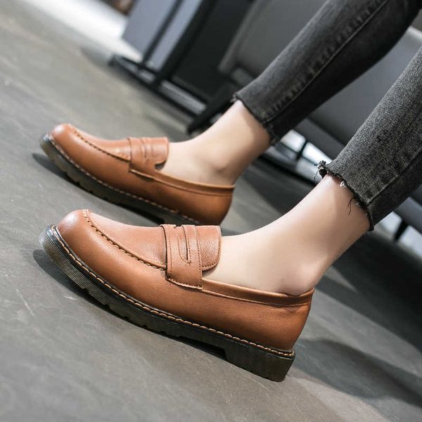 Schuhe Frau 2021 Casual Weibliche Turnschuhe Flacher Mund Weiche Slipper mit Pelz Shose Frauen Oxfords frauen All-match Runde kappe Neue Y0907