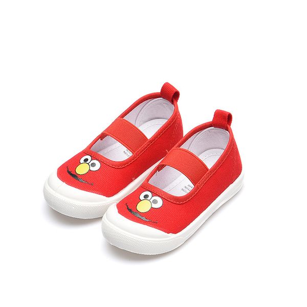 

toddlers kids shoes boys girls canvas sneakers soft cartoon prints childrens casual shoes kindergarten pupils shoes, Black;red