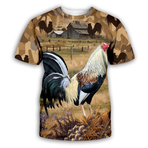 

men's t-shirts men for women 3d printed t shirts rooster t-shirt tees shorts sleeve harajuku apparel hip hop summer streetwear style, White;black