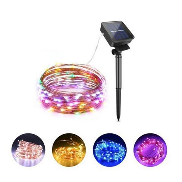 

solar lamps light led 100/200led copper wire outdoor indoor bedroon wedding holiday christmas party decoration lighting string lights