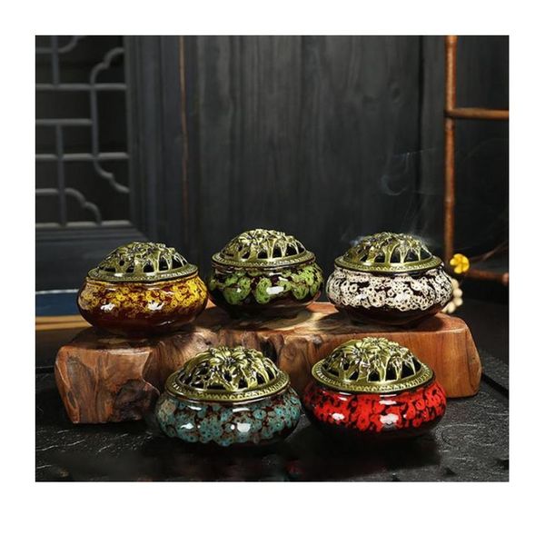 

brand new creative ceramic incense burners portable porcelain censer incense holder home decoration use in home teahouse qyljck