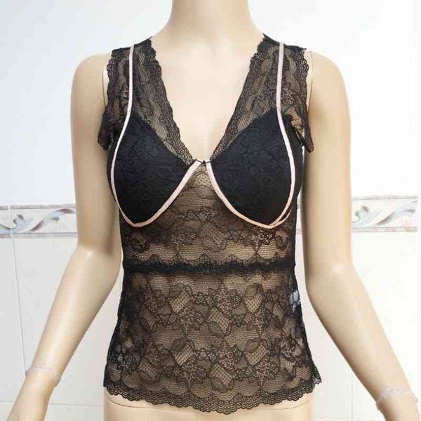 

vest lace cut-out v-neck dress with back wrap bra lingerie, Black;white