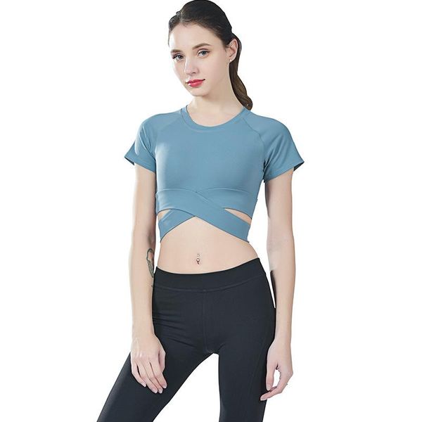 

yoga outfits women shirts seamless sports summer fitness gym crop running shirt workout tank training sportswear, White;red