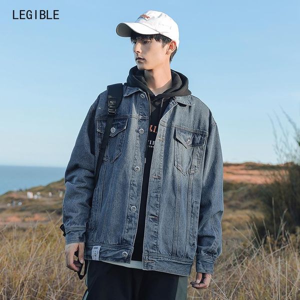 

men's jackets legible spring autumn denim jacket men casual loose men's turn down collar and coat, Black;brown