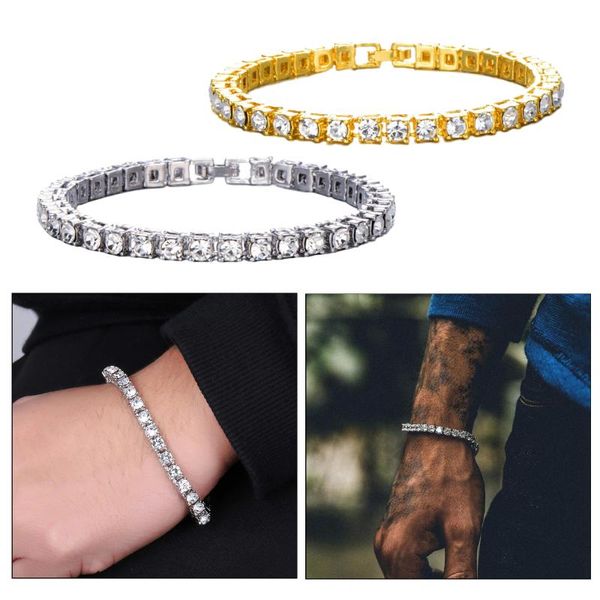 

link, chain rhinestone cubic zirconia bracelet tennis bracelets for women men jewelry, Black