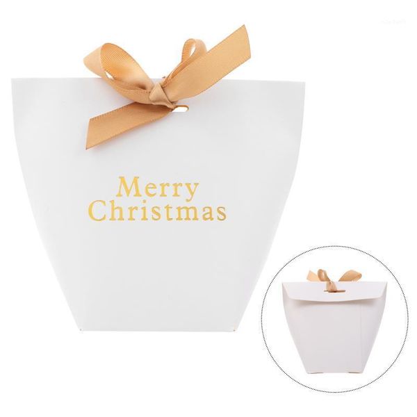 

christmas decorations 10 pcs portable candy bag paper storage gold stamping gift