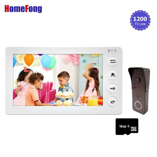 

homefong intercom video entry phone door intercom 7 inch wired monitor 1200tvl ip65 doorbell home security system motion record
