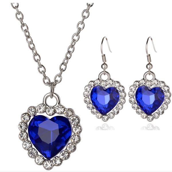 

fashion heart of ocean drop earrings necklace, Golden