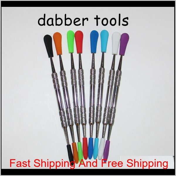 

100pcs electronic cigarette wax dab tool stainless steel sile concentrate dabber tool wax qylzla hairclippersshop