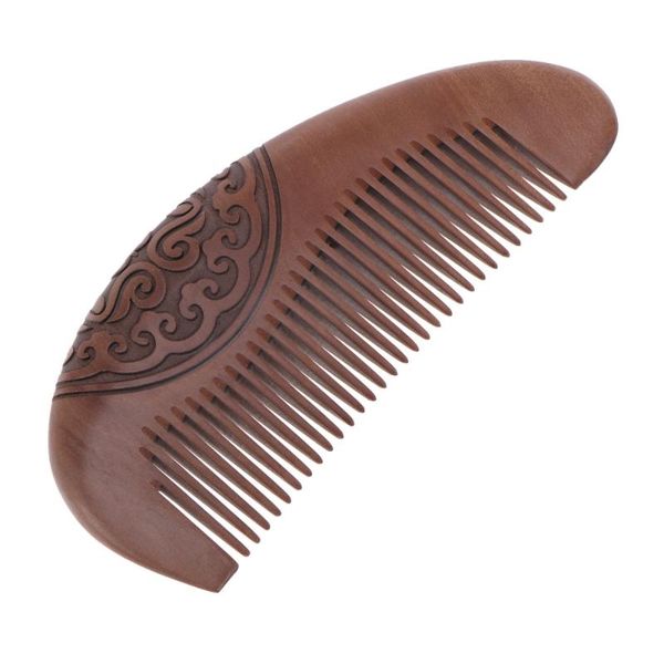 

hair brushes 1pc double-sided carved comb peach wooden scalp for home shop, Silver