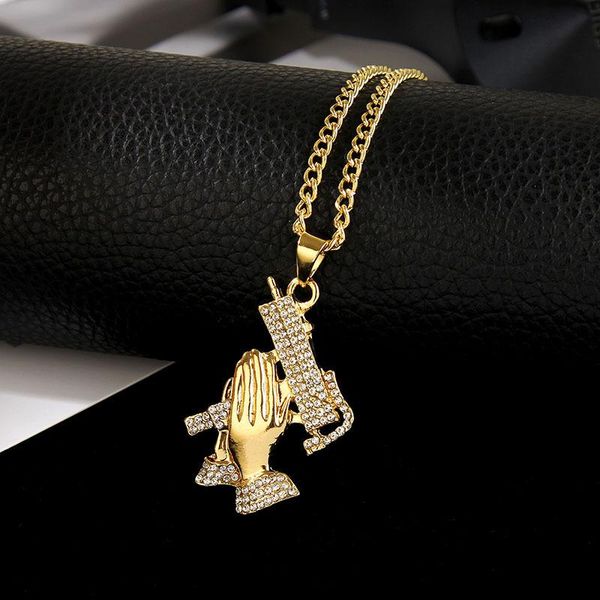 

pendant necklaces clapping men and women hip-hop necklace trend, Silver