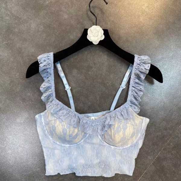 

2021 spring fresh arrivals solid grapefruit short street style high hole breast pillow slingsvest with satin t-shirt dm32, White