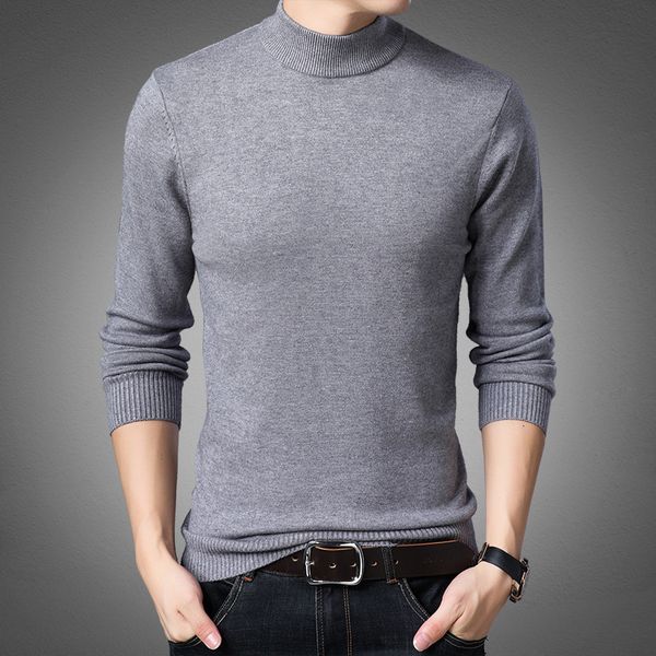 

2021 new knitwear semi high collar mens pullovers lim fit pullover men solid casual sweaters men's clothing i7ir, White;black