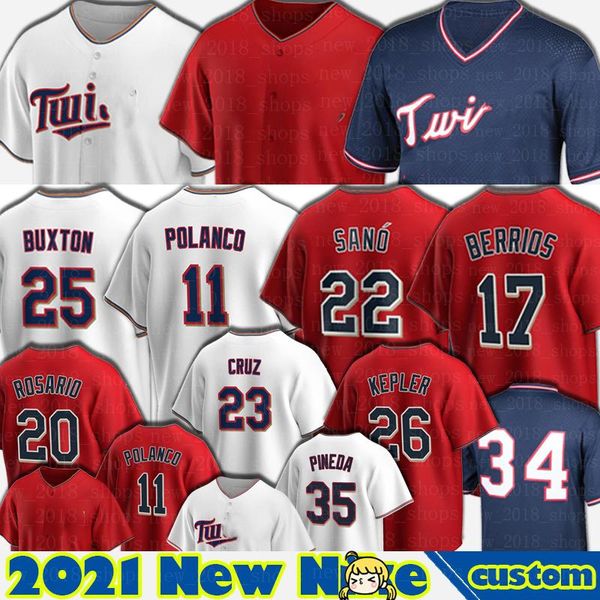 

minnesota jerseys 22 miguel sano 11 jorge polanco 25 byron buxton nelson cruz baseball byron buxton josh donaldson kenta maeda custom, Blue;black