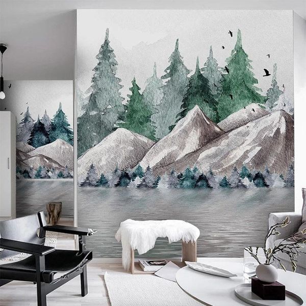 

wallpapers custom mural wallpaper chinese style 3d hand painted artistic ink landscape living room tv sofa background wall papel de parede