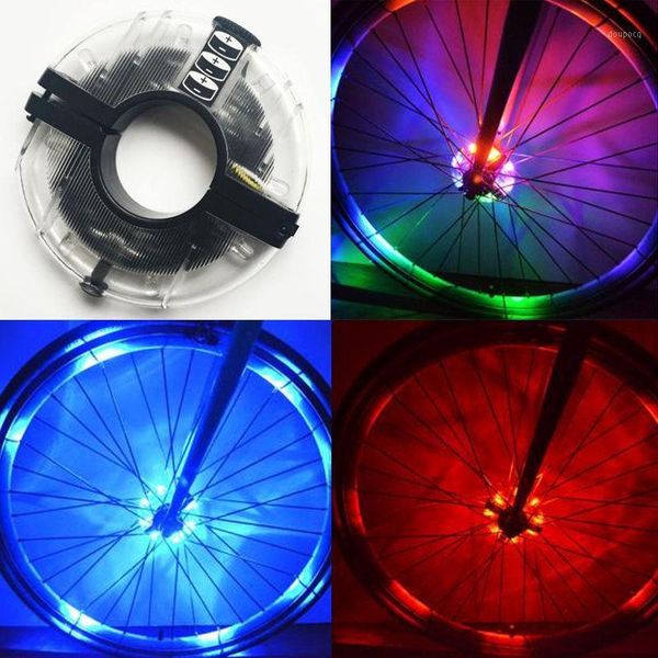 

bicycle led spoke fronail rear wheel hub lights waterproof riding warning lamp mtb bike night cycling safety decoration acces1