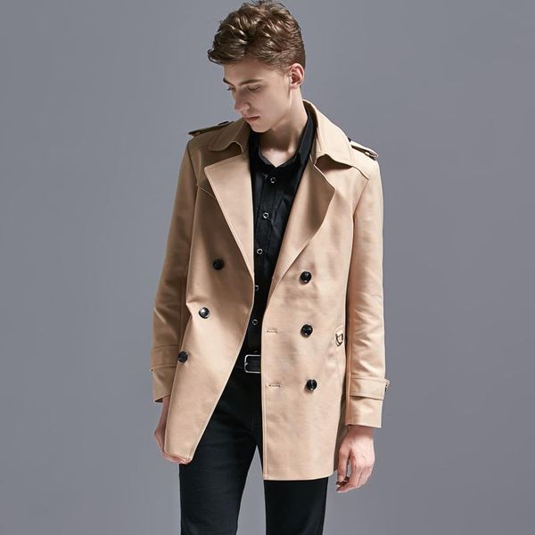 

2021 trench coat men plus size 6xl turn-down collar double breasted mens coats and jackets fashion overcoat male coat long, Black