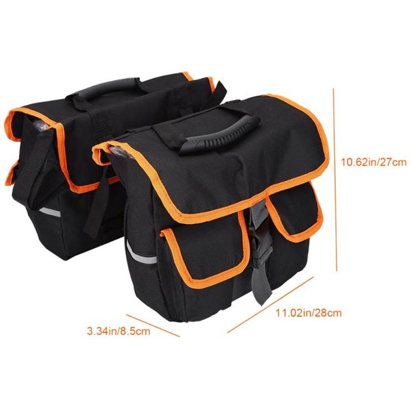 

outdoor bags bike pannier bag bicycle rear seat carrier large capacity cycling double panniers with reflective trim
