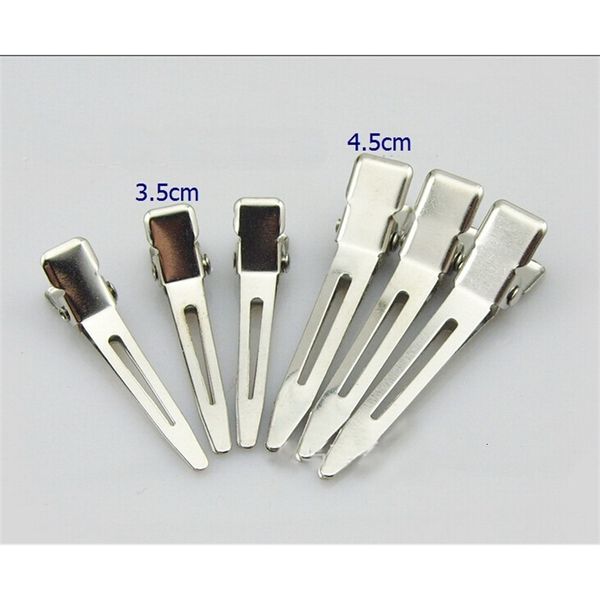 

hairpins single prong alligator clips hair bows bead girl accessories metal plated 4.5 cm 3.5 cm hairclips diy bow flower, Slivery;white