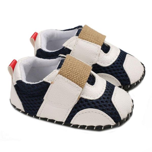 

baby boy faux leather slip on shoes mesh patchwork infant toddler anti-slip rubber soft first walking low sneakers 0-1t