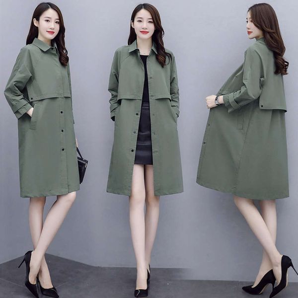 

designer medium windbreaker length, coat women's sleeve 2020 new long slim and relaxed, fashion goddess overcoat e, Black