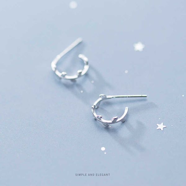 

925 sterling silver simple leaves drop earrings for women fashion plant hook fine jewelry girl gift 210707