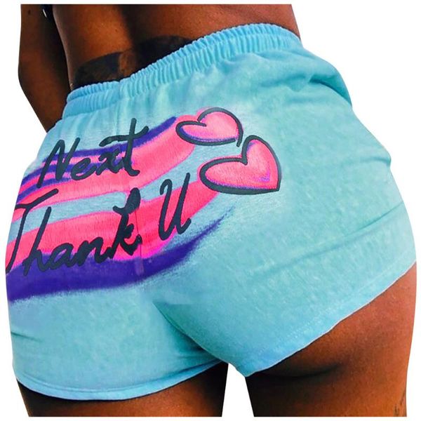 

women's shorts women casual letter heart print elastic waist short fitness sport lady fashion slim outdoor z0408, White;black
