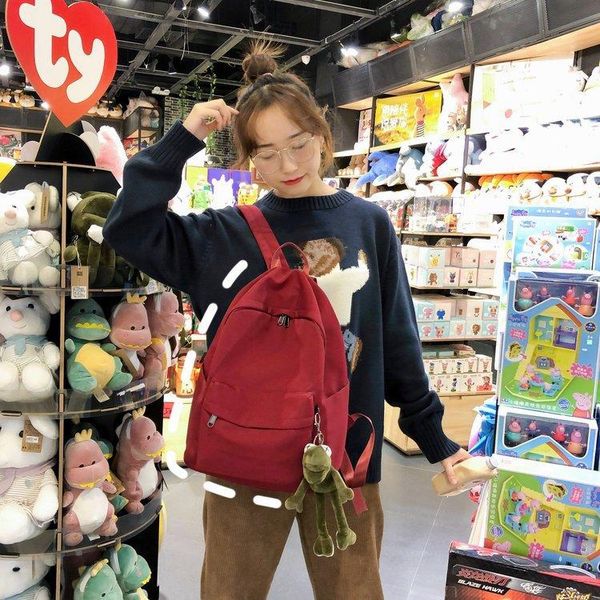 

backpack women's college student simple school bag high canvas fashion style