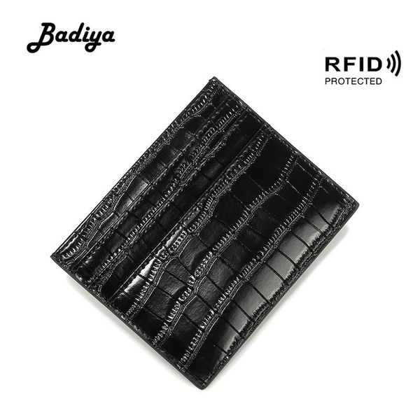 

wallets fashion women wallet multifunction rfid genuine leather coin purse mini crocodile pattern multi-card slots business card holder, Red;black